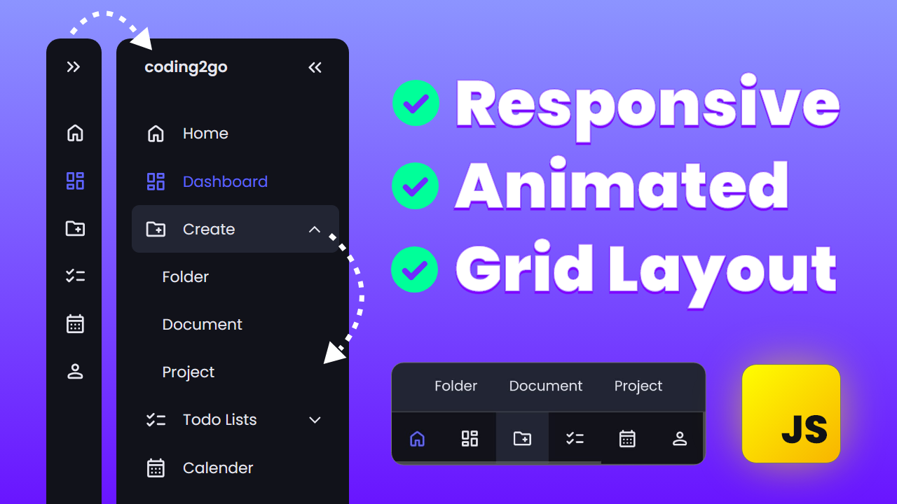 Responsive Animated Grid Layout Sidebar Thumbnail