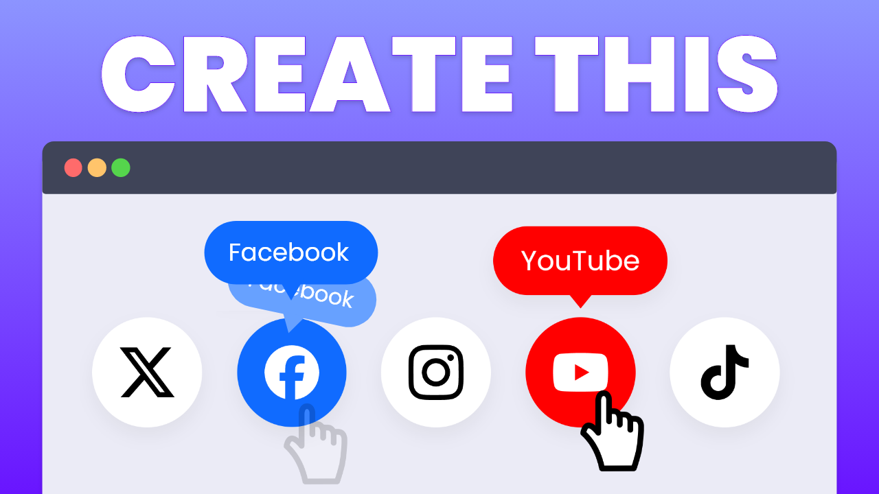 Create This Social Media Icons Tool Tip Hover Transition